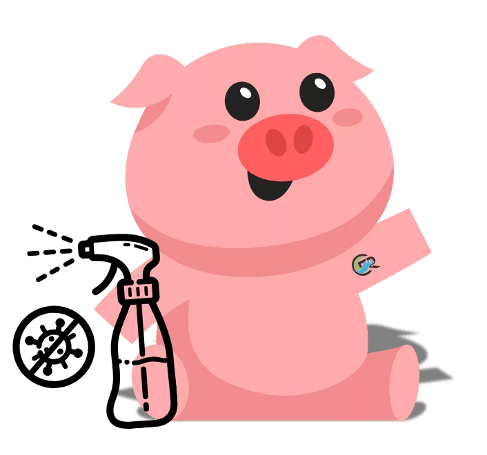 SqueakR Pig with sanitizing spray